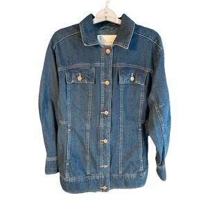 ANTHROPOLOGIE PILCRO Blue‎ Denim Long Sleeve Chore Utility Jacket Small